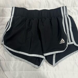 Adidas Women's Black Athletic Shorts with Gray Trim